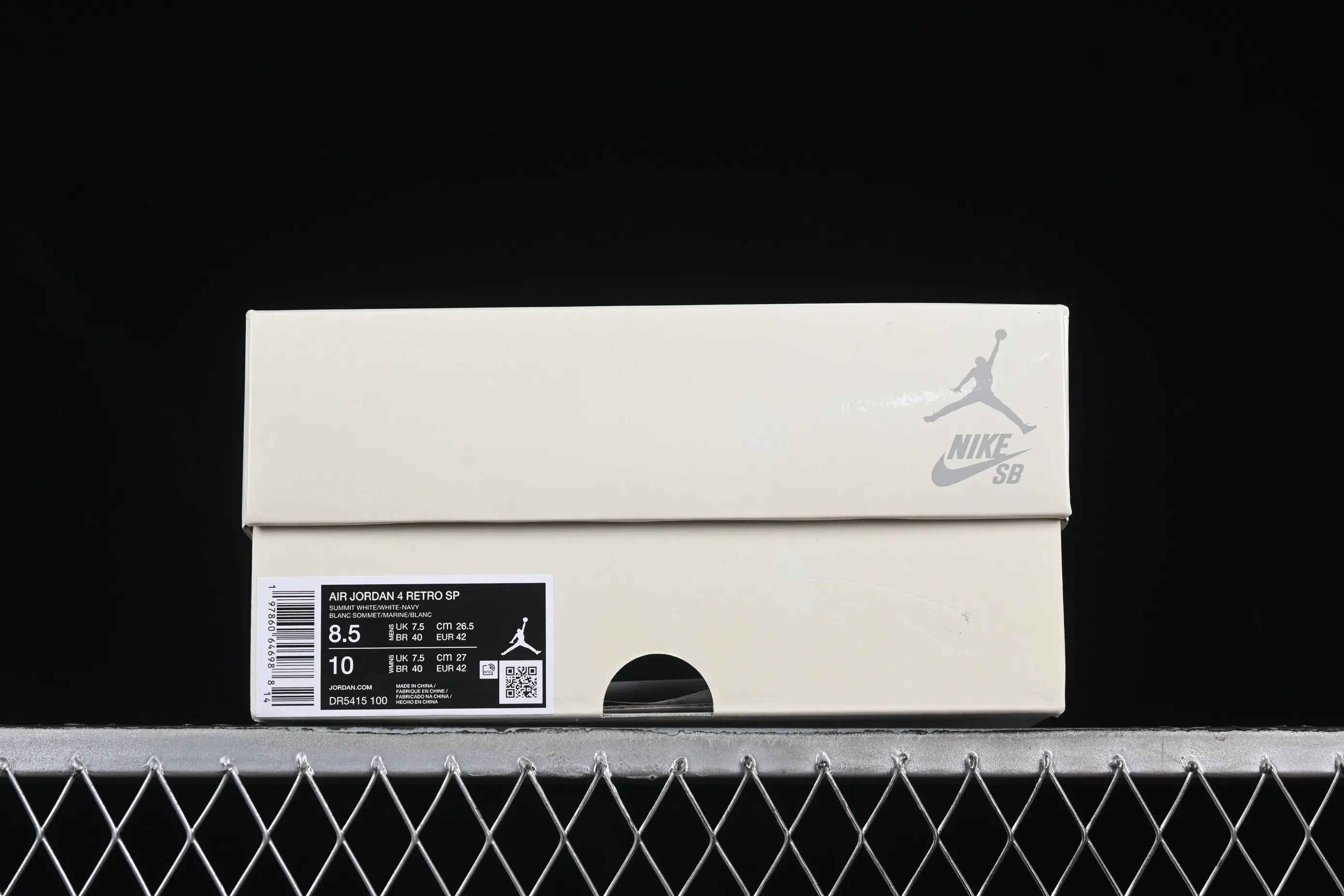All categories Air Jordan Jordan series basketball shoes Air Jordan 4 GX foreign trade version Nk SB x Air Jordan 4 "Navy" AJ4 Joe 4 joint white and blue DR5415-100